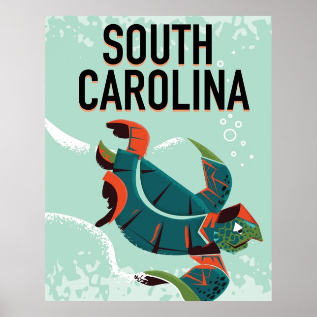 South Carolina Vintage Reiseplakat. Poster (Vorne)
