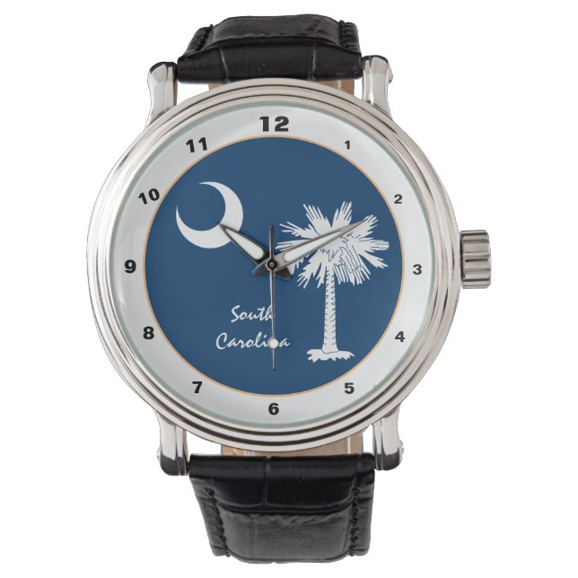 South Carolina watch, Flag, USA fashion /design Armbanduhr (Vorderseite)