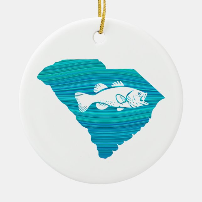 South Carolina Wave Fishing Keramik Ornament (Vorne)