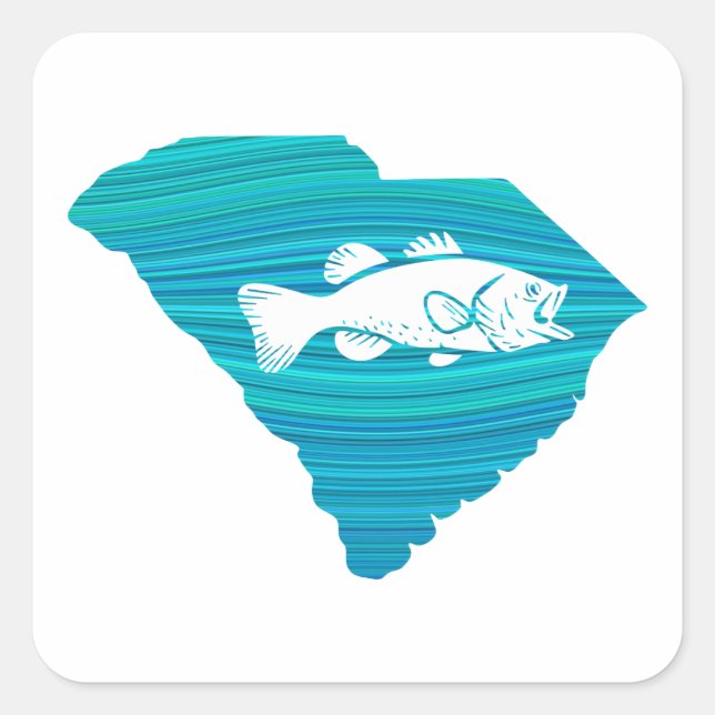 South Carolina Wave Fishing Quadratischer Aufkleber (Vorderseite)