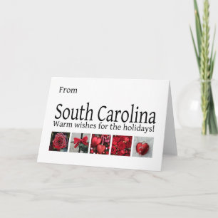South Carolina Weihnachtskarte mit Ornamenten Feiertagskarte