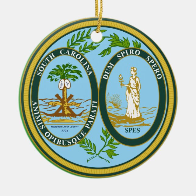 South Carolina * Weihnachtsverzierung Keramik Ornament (Vorne)