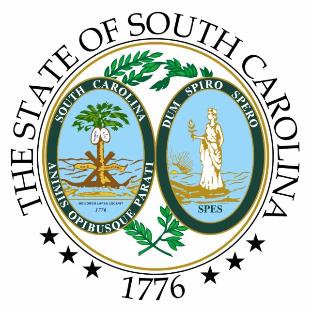 South Carolina-Zeichen Freistehende Fotoskulptur (Vorne)