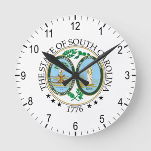 South Carolina-Zeichen Runde Wanduhr