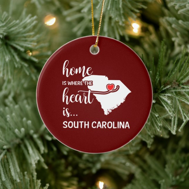 South Carolina Zuhause ist das Herz der Keramik Ornament (Baum)