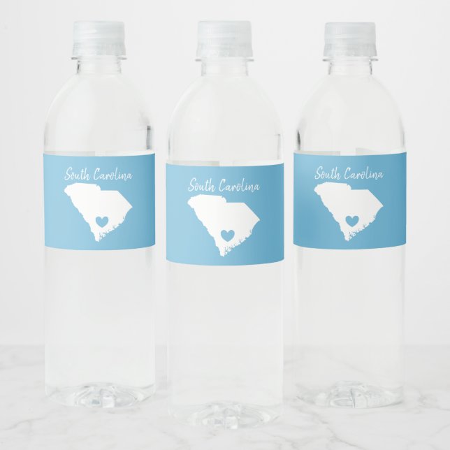 South Carolina Zuhause Staat Karte Liebe Form (Flaschen)