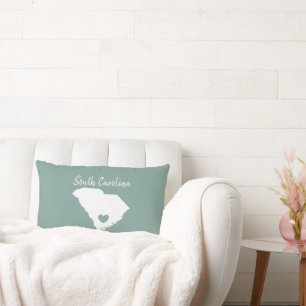 South Carolina Zuhause Staat Karte Liebe Form Lendenkissen