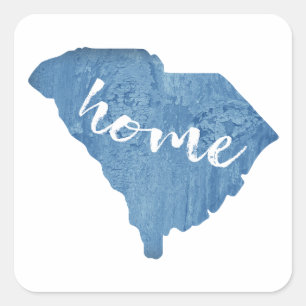 South Carolina Zuhause Wood Grain Quadratischer Aufkleber