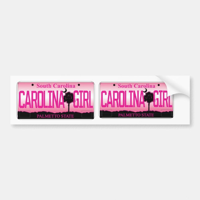 South- CarolinaKfz-Kennzeichen "Carolina-Mädchen " Autoaufkleber (Vorne)
