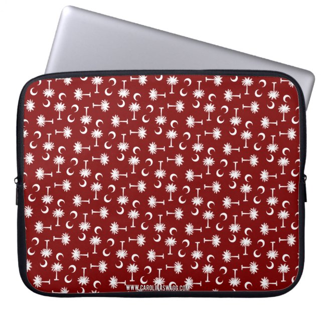 South Carolinapalmetto-Mond-Flaggen-Granat Laptopschutzhülle (Vorderseite)