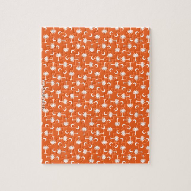 South Carolinapalmetto-Mond-Flaggen-Orange (Vertikal)