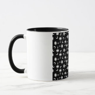 South Carolinapalmetto-Mond-Flaggen-Schwarzes Tasse