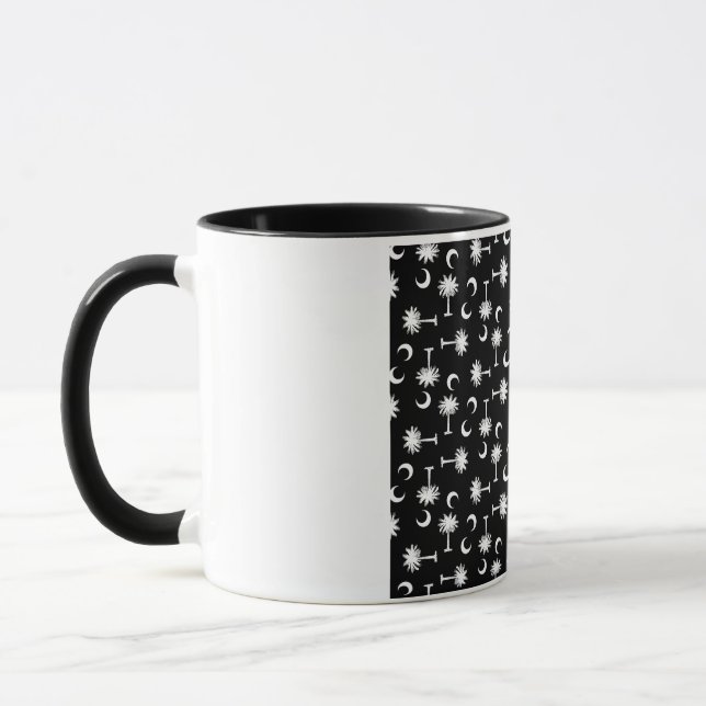 South Carolinapalmetto-Mond-Flaggen-Schwarzes Tasse (Links)
