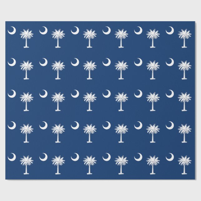 South Carolina's Moon & Palm Tree Geschenkpapier (Flach)