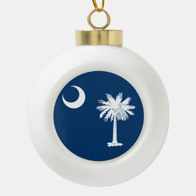 South- CarolinaStaats-Flagge Keramik Kugel-Ornament (Vorderseite)
