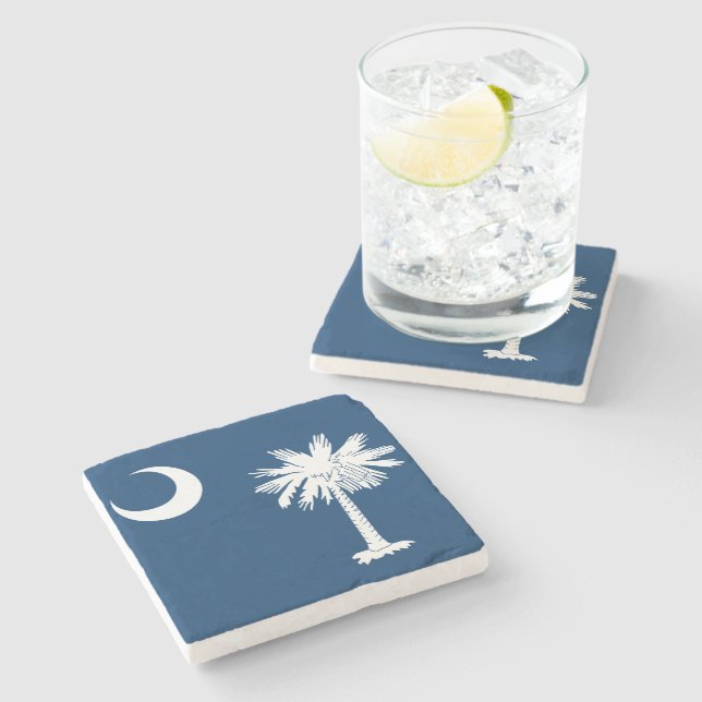 South- CarolinaStaats-Flagge Steinuntersetzer (Seitenansicht)