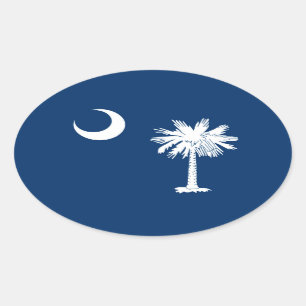 South- CarolinaStaats-Flaggen-Entwurfs-Dekor Ovaler Aufkleber
