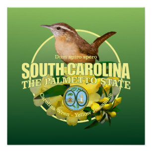 South- CarolinaStaats-Vogel u. Blume Poster