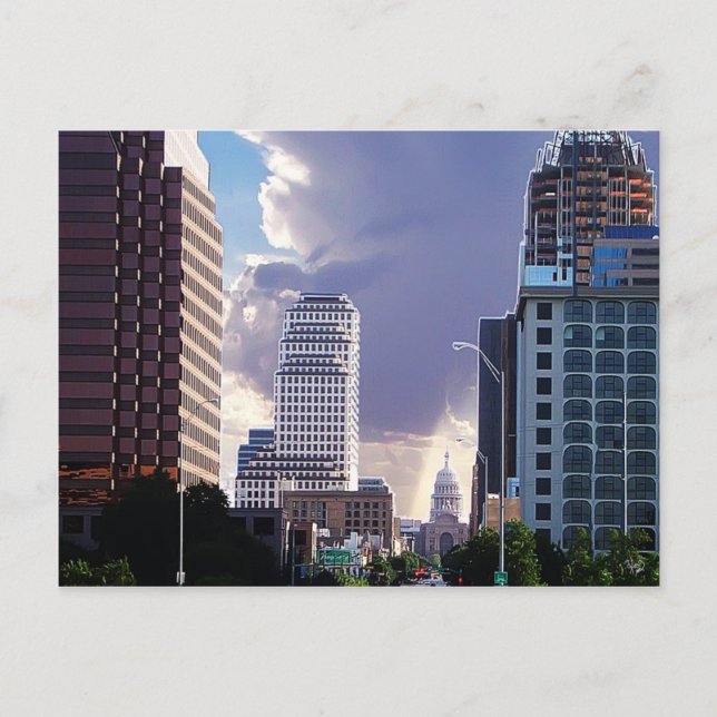 South Congress Ave Downtown, Austin, TX Postkarte (Vorderseite)