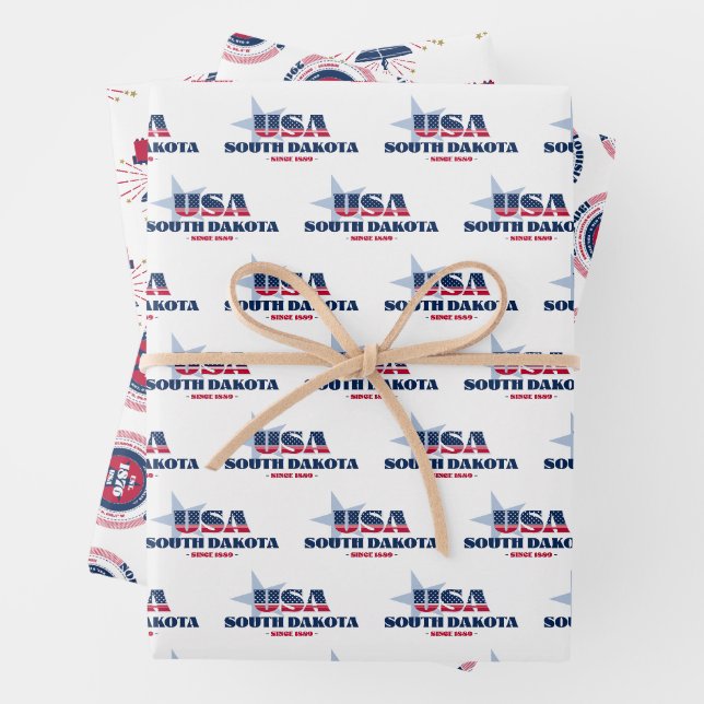 South Dakota, 50 Staaten, Liberty Bell Geschenkpapier Set (Beispiel)