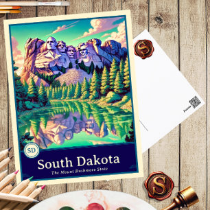 South Dakota   Anime Style Cel Schattenkarte Postkarte