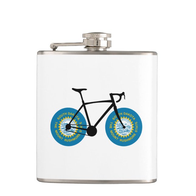 South Dakota Flag Cycling Flachmann (Vorderseite)