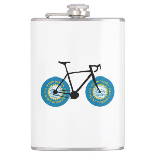 South Dakota Flag Cycling Flachmann