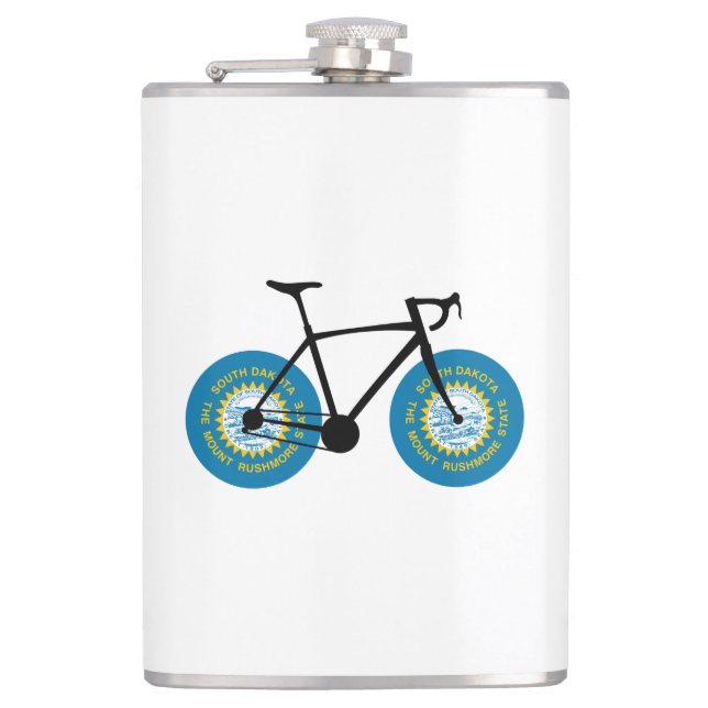 South Dakota Flag Cycling Flachmann (Vorderseite)