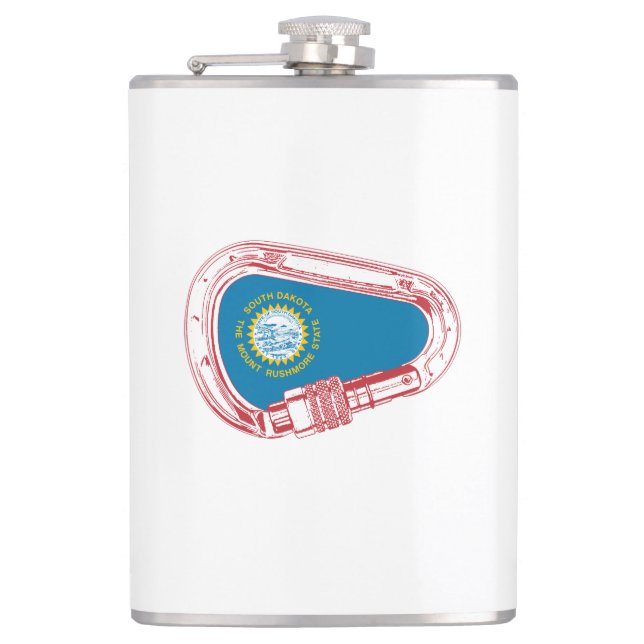 South Dakota Flag Klettersteig Carabiner Flachmann (Vorderseite)