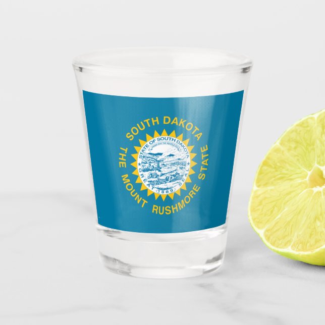 South-Dakota-Flagge  Schnapsglas (Vorderseite)