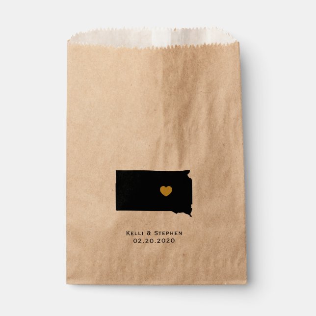 South Dakota Gastgeschenk Hochzeit Leckerei Säcke, Geschenktütchen (Vorderseite)
