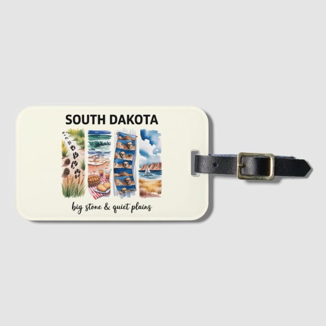 South Dakota - Große Steine und ruhige Ebenen Gepäckanhänger (Vorderseite (Horizontal))