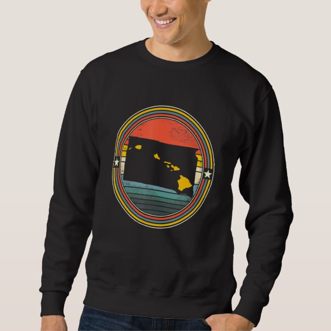 South Dakota Hawaii Roots Origin Staat Map Retro Sweatshirt (Vorderseite)