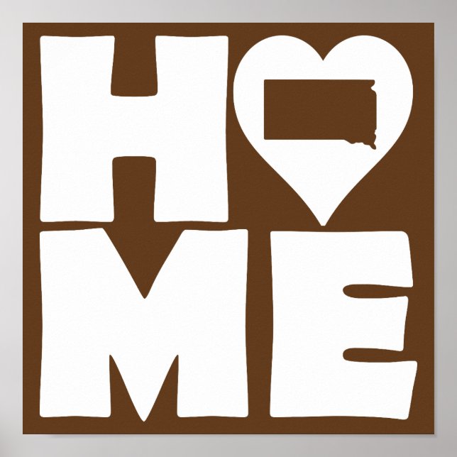 South Dakota Home Heart State Poster Sign (Vorne)