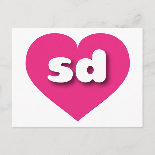 South Dakota - Hot-Pink-Herz - I Liebe sd Postkarte (Vorderseite)