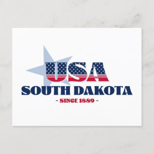 South Dakota in Rot, Weiß und Blau - Postkarte
