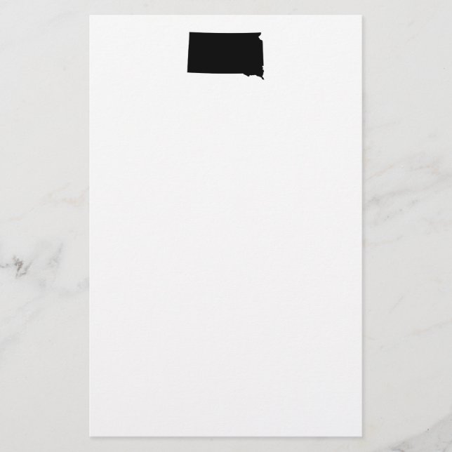 South Dakota in Schwarz und Weiß Briefpapier (Vorderseite)