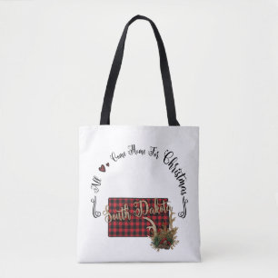 South Dakota Kariert All Come Zuhause zu Weihnacht Tasche