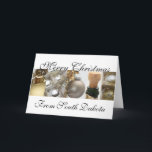 South Dakota Merry Christmas Collage Card Feiertagskarte<br><div class="desc">Erstellt aus einem Original Studio Porto Sabbia Foto! Diese Black,  White & Gold Weihnachtskarte ist für verschiedene (Familien-)Beziehungen,  alle US-Staaten und in verschiedenen Sprachen erhältlich.</div>
