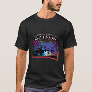 South Dakota Mount Rushmore Staat Karte Buffalo St T-Shirt