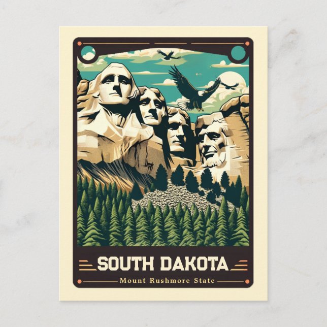 South Dakota | Patriotischer Geist Vintag Postkarte (Vorderseite)