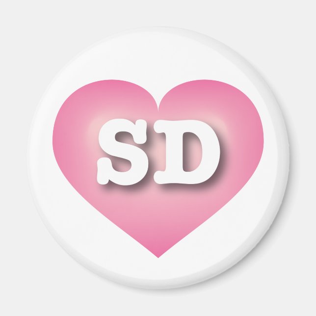 South Dakota Pink Fade Heart - I Liebe SD Magnet (Vorne)
