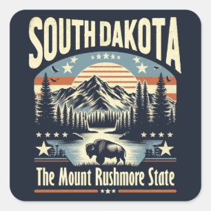 South Dakota Quadratischer Aufkleber