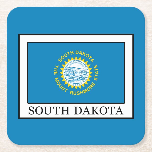South Dakota Rechteckiger Pappuntersetzer (Vorderseite)