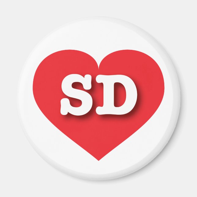 South Dakota Red Heart - I Liebe SD Magnet (Vorne)