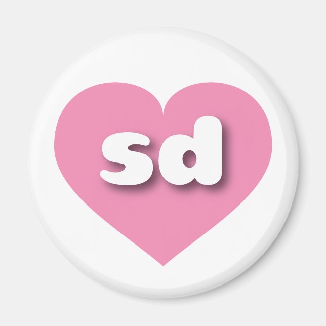 South Dakota - Rosa Herz - I Liebe sd Magnet (Vorne)