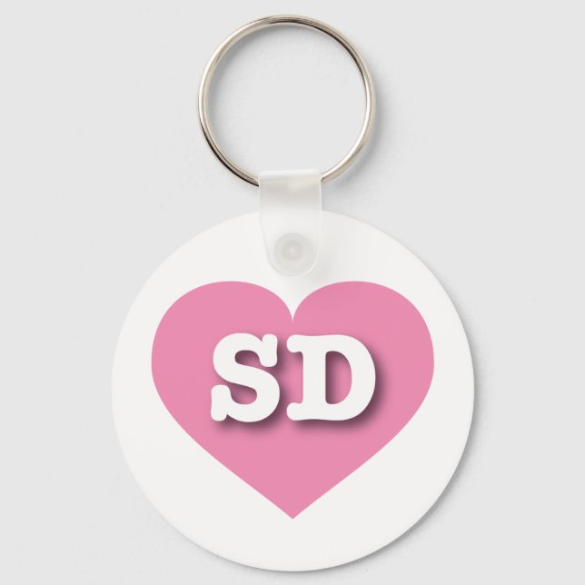 South Dakota - Rosa Herz - I Liebe SD Schlüsselanhänger (Vorderseite)