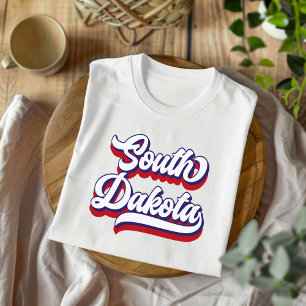 South Dakota Rot Weiß Blau Vintage T-Shirt