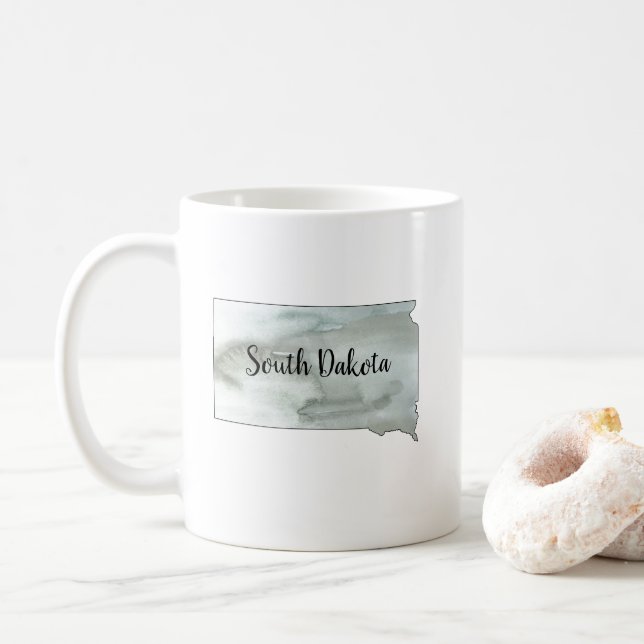 South Dakota Staat Kontur Malerei Kaffeetasse (Mit Donut)