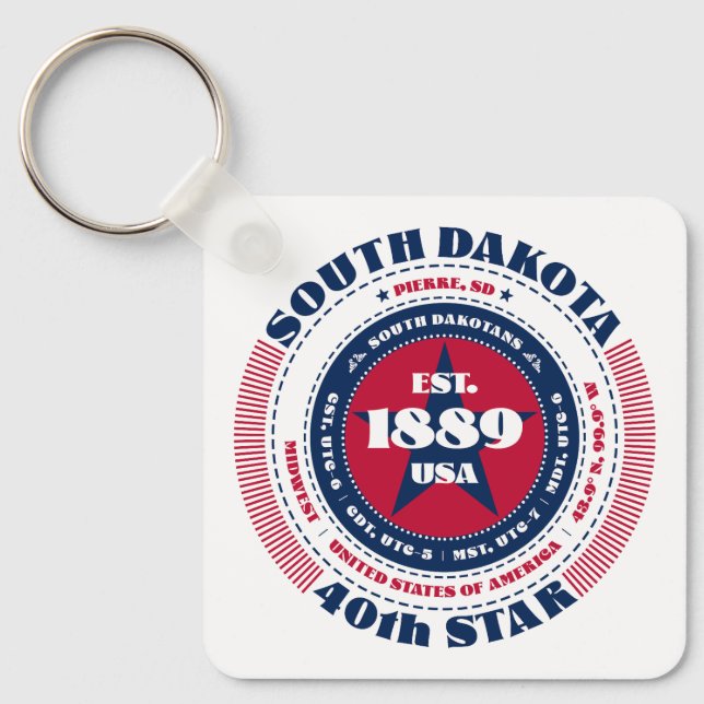 South Dakota Staat Schlüsselanhänger (Vorderseite)